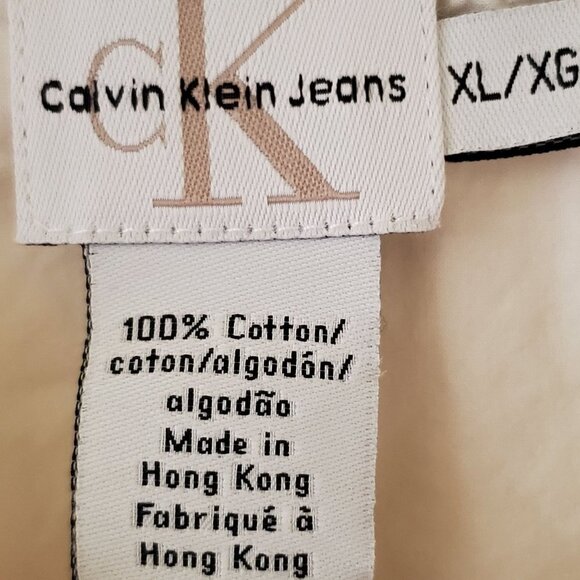 Calvin Klein Vintage White Cotton Blouse Unique Lace Up Cuffs Size XL - Picture 6 of 6
